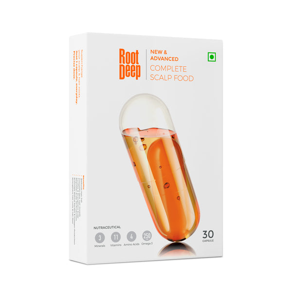 Root Deep Complete Scalp Food For Hair Fall Reduction, Hair Strengthening & Essential Nutrition (30 Day Supply)