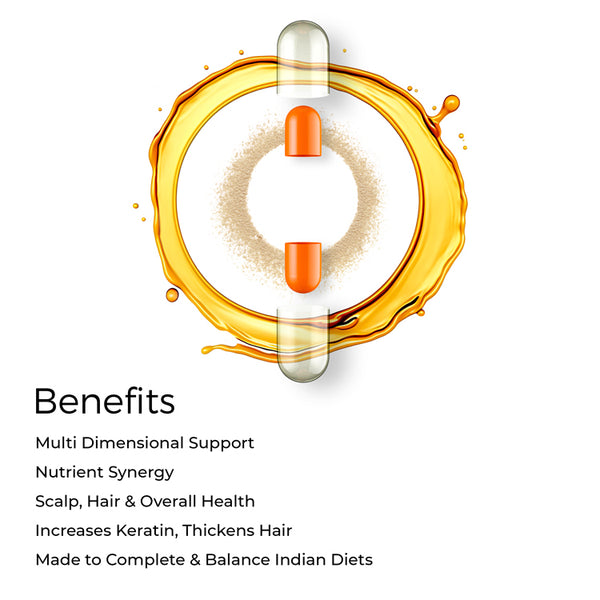Root Deep Complete Scalp Food For Hair Fall Reduction, Hair Strengthening & Essential Nutrition (90 Day Supply)