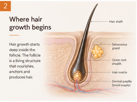 1. Hair Growth Starts at the Follicle
